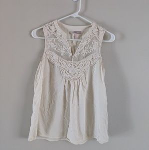 S F21 cream crochet tank